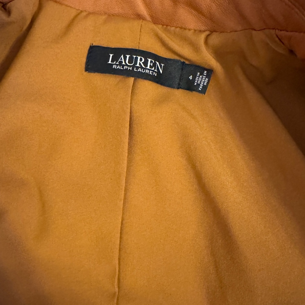 Ralph Lauren Women's Tan Leather Blazer - Picture 13 of 13
